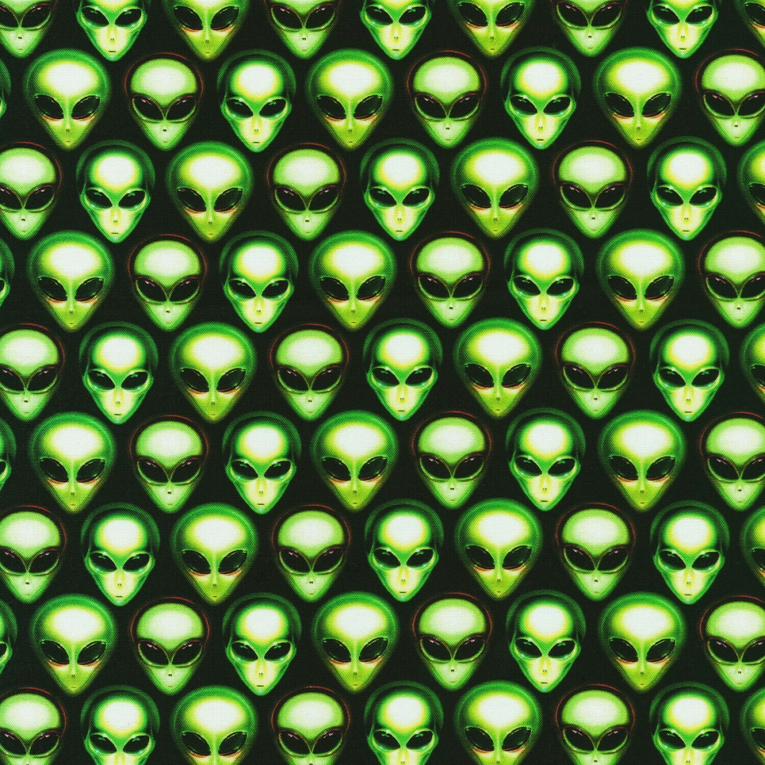 Aliens Heads - Cotton - END BOLT 180 CM X 110 CM