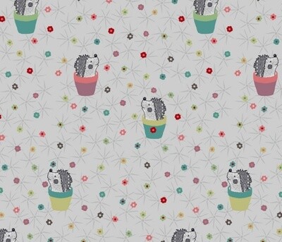 Hedgehogs on Grey - Oeko-Tex Standard Cotton - From Fat Quarter