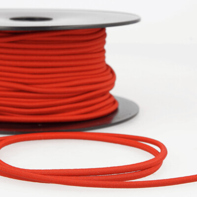 Red Round Elastic - 3 mm Wide - By Metre
