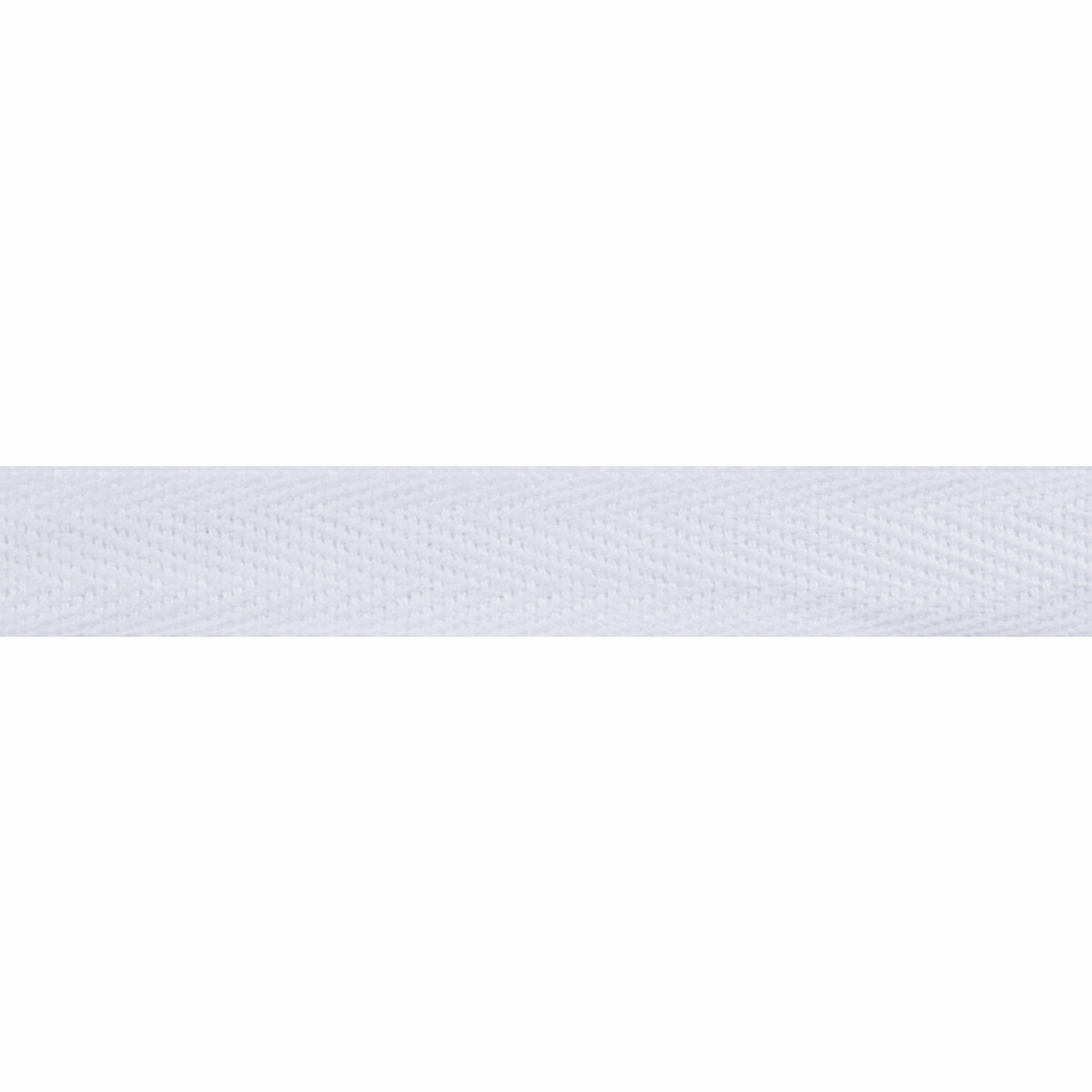 Herringbone Tape - White - 15 mm Wide - By Metre