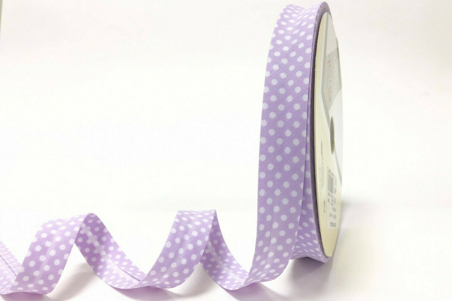 &quot;Lilac Polka Dot&quot; Bias Binding 18mm - By Metre