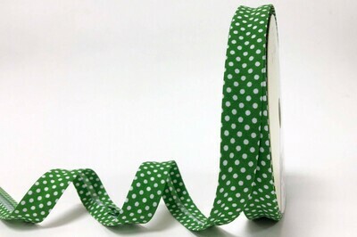 &quot;Green Polka Dot&quot; Bias Binding 18mm - By Metre