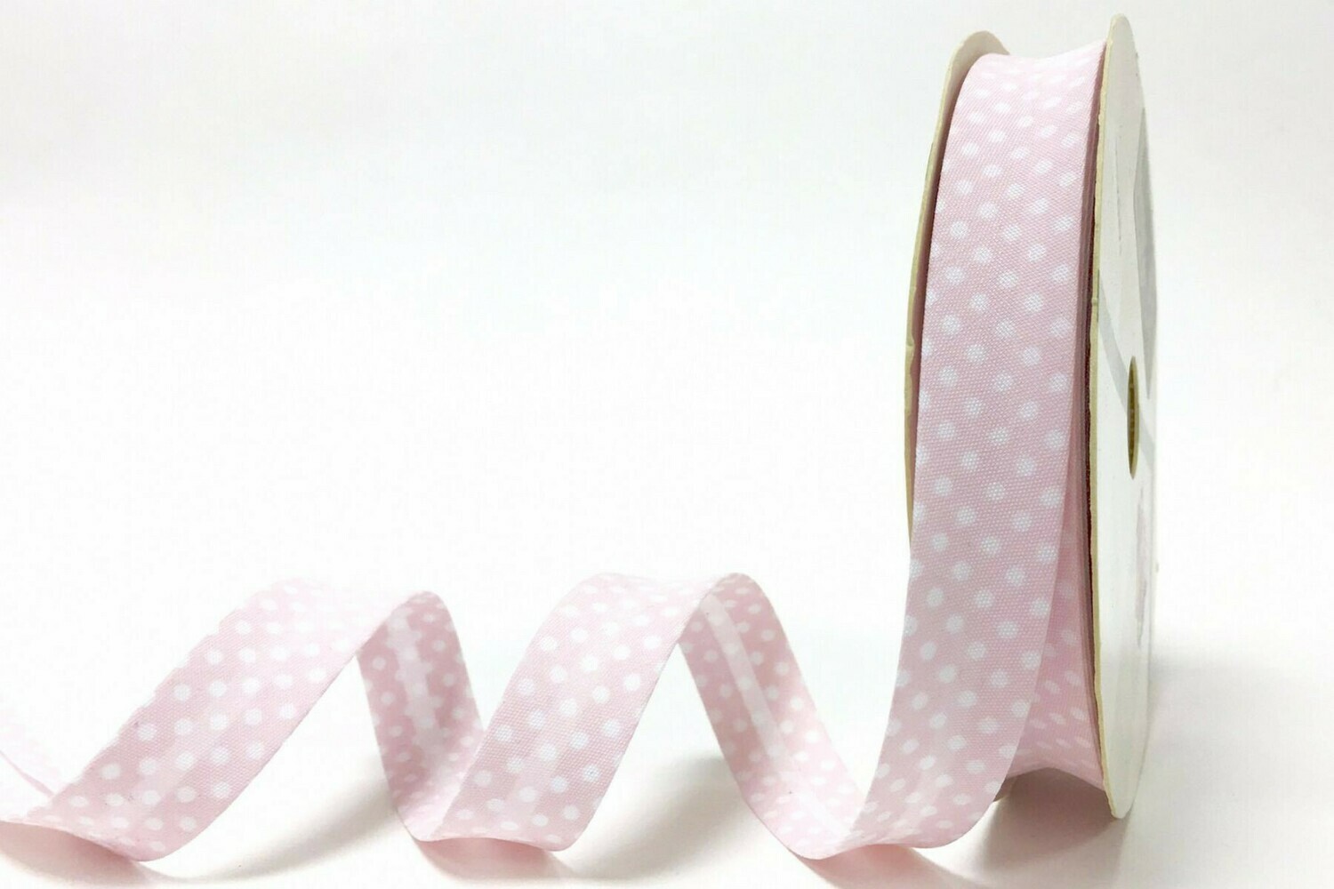 &quot;Light Pink Polka Dot&quot; Bias Binding 18mm - By Metre