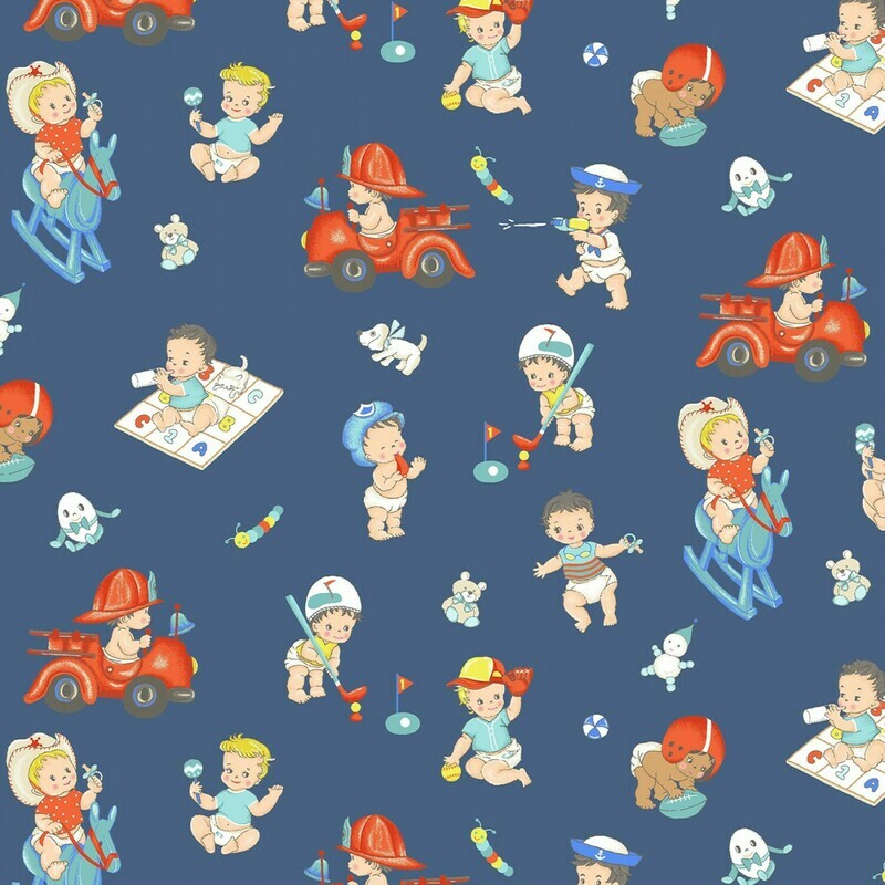 Playtime Toys Blue - Cotton - By Metre