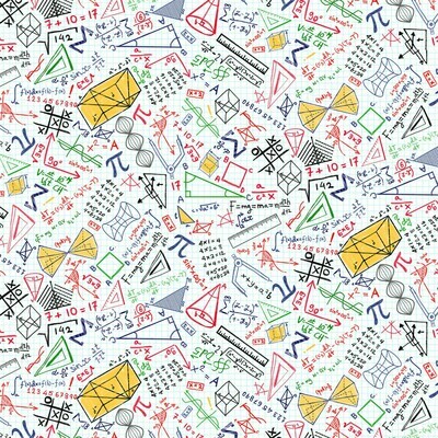 Equations White - Cotton - From Fat Quarter