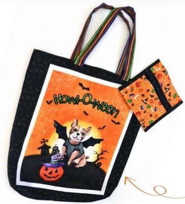 Halloween Dogs Tote Bag - Cotton Duck - Cut out &amp; Sew - Panel