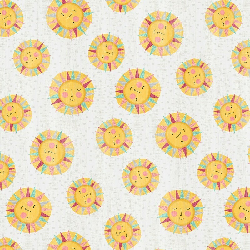 Sunshine Light Grey - Cotton - By Metre