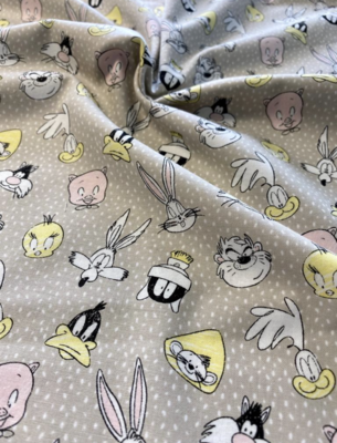 Looney Tunes Grey - Cotton - By Metre