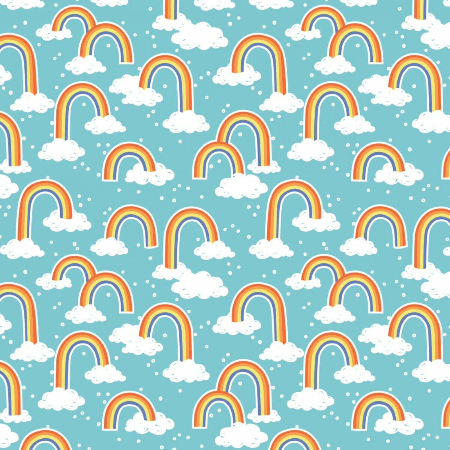 Rainbows Blue - Cotton - By Metre