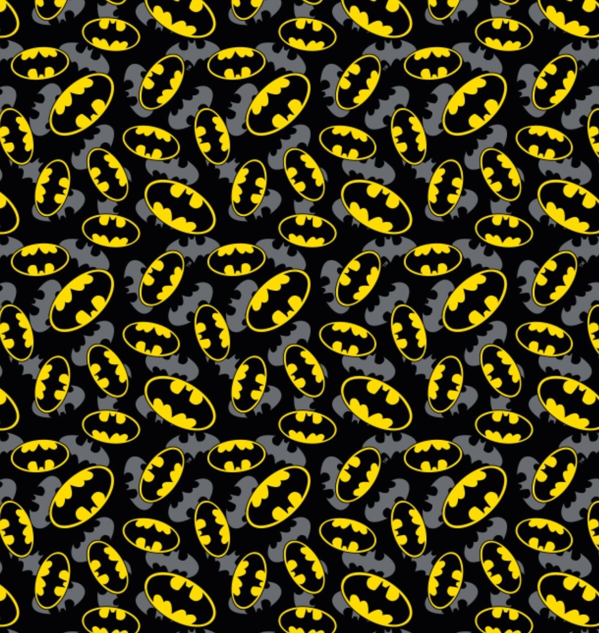 DC COMICS - Batman Logo Black - Cotton - OFFCUT 60 CM X 110 CM