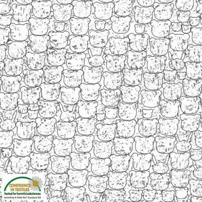 Bears Grey - Cotton - Oeko-Tex Standard - From 0.5 Metre