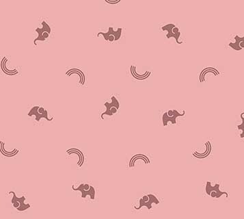 Elephants Rainbows Pink - Cotton - From 0.5 Metre