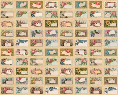Labels Floral - Cotton - Panel - END BOLT 36 cm x 110 cm