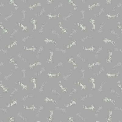 Shooting Stars Grey GLOW IN THE DARK - Cotton - From Fat Quarter