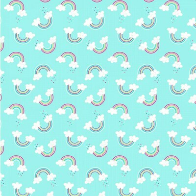 Rainbows Blue - Cotton - END BOLT 165 CM X 110 CM