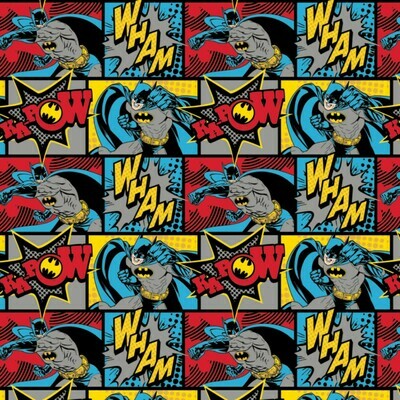 DC COMICS - Batman Wham Kapow - Flannel - From 0.5 Metre