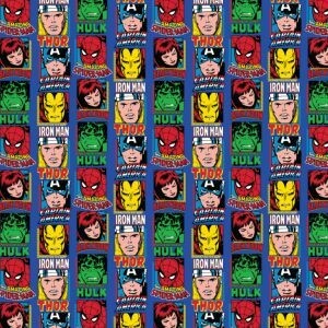 MARVEL - Labels Blue 2 -  Cotton  - From Fat Quarter