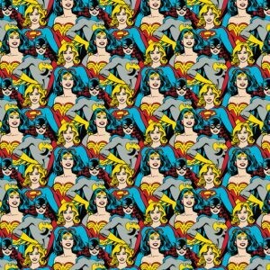 10 METRE BOLT - DC COMICS - Justice League -Heroines Stacked - Cotton