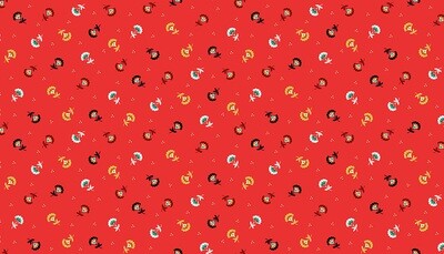 Sprig Red - Cotton -By Metre