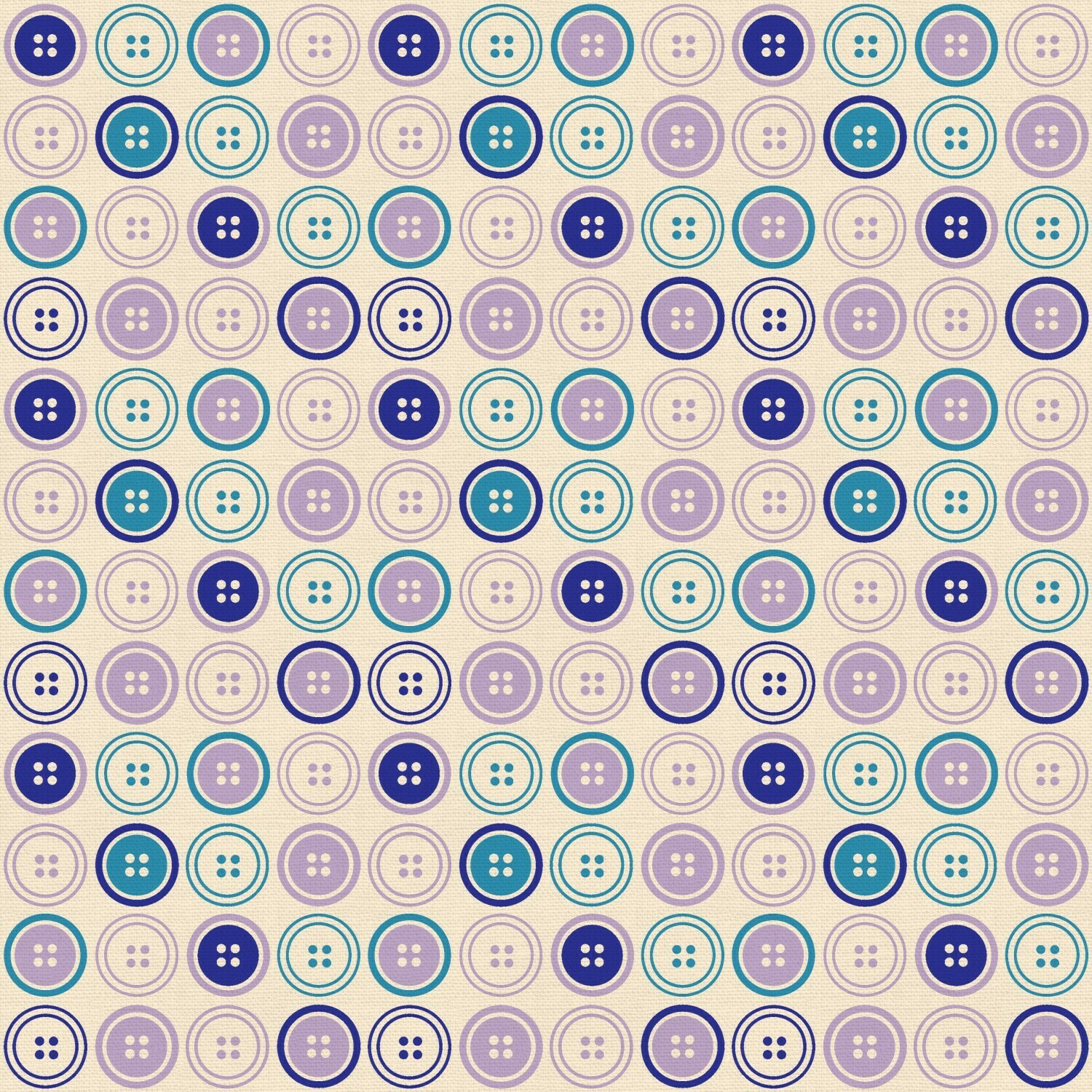 Buttons Blue Purple - Cotton - From 0.5 Metre
