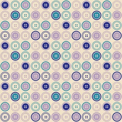 Buttons Blue Purple - Cotton - From 0.5 Metre
