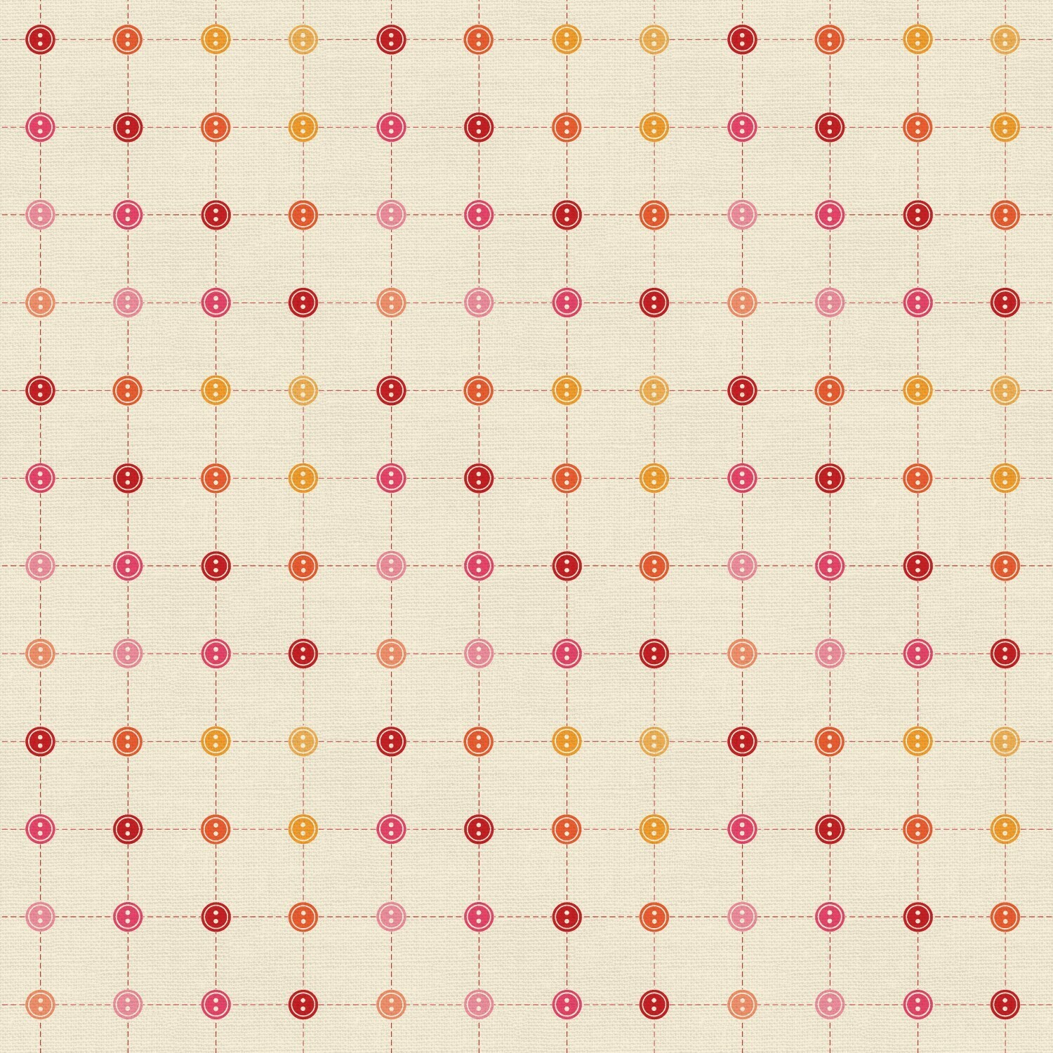 Buttons Red - Cotton - From 0.5 Metre