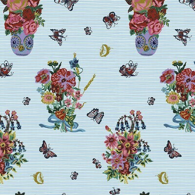 Early Morning Floral Blue - Cotton - REMNANT 220 CM X 110 CM