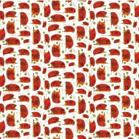 Hedgehogs White - Cotton - REMNANT 160 CM X 110 CM