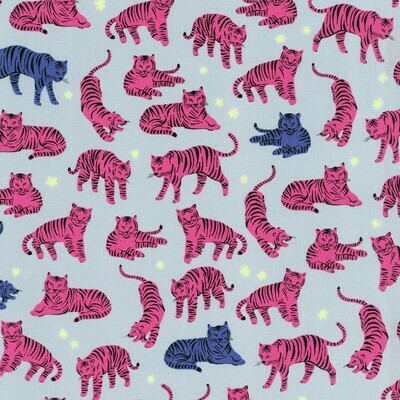 Tigers Hot Pink - Cotton - From 0.5 Metre