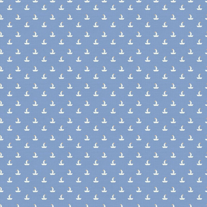 Sailing Boats Blue - Cotton - REMNANT 80 CM X 110 CM