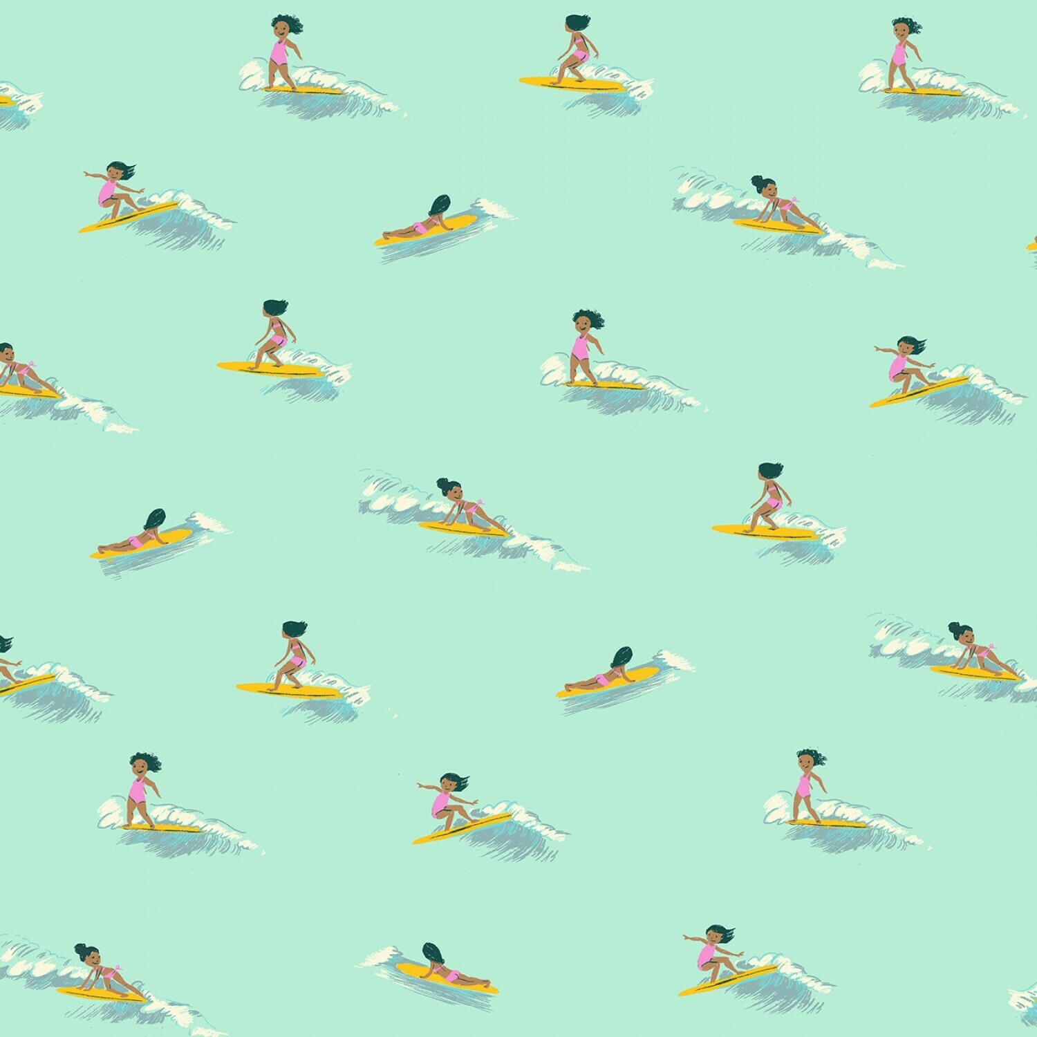Surfers Malibu Blue - Cotton - REMNANT 180 CM X 110 CM