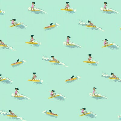 Surfers Malibu Blue - Cotton - REMNANT 180 CM X 110 CM