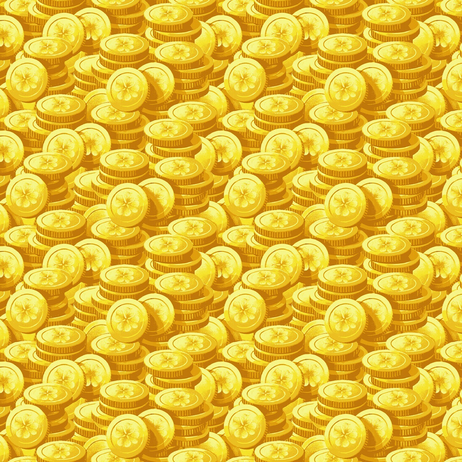 Gold Coins - Cotton - From 0.5 Metre