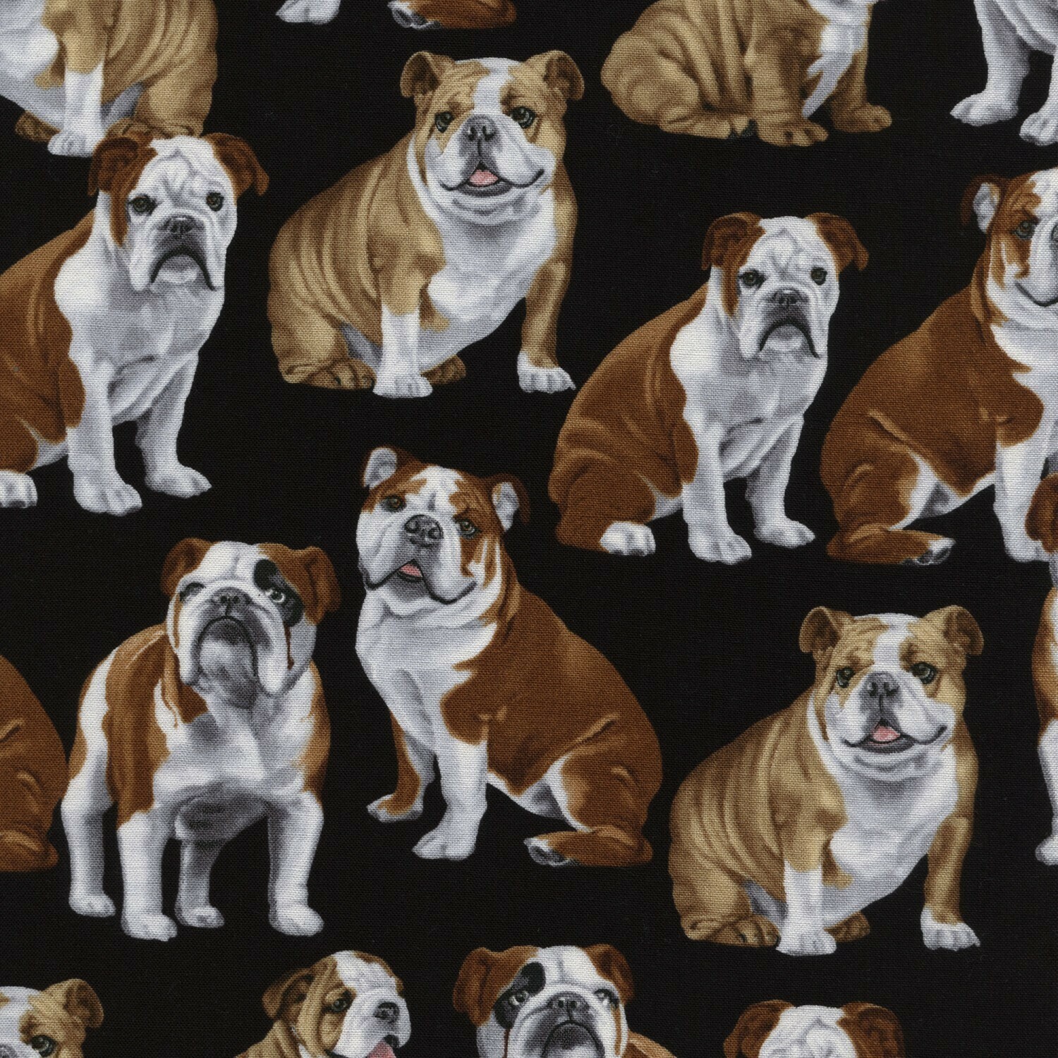 Dogs Black - Cotton - From 0.5 Metre