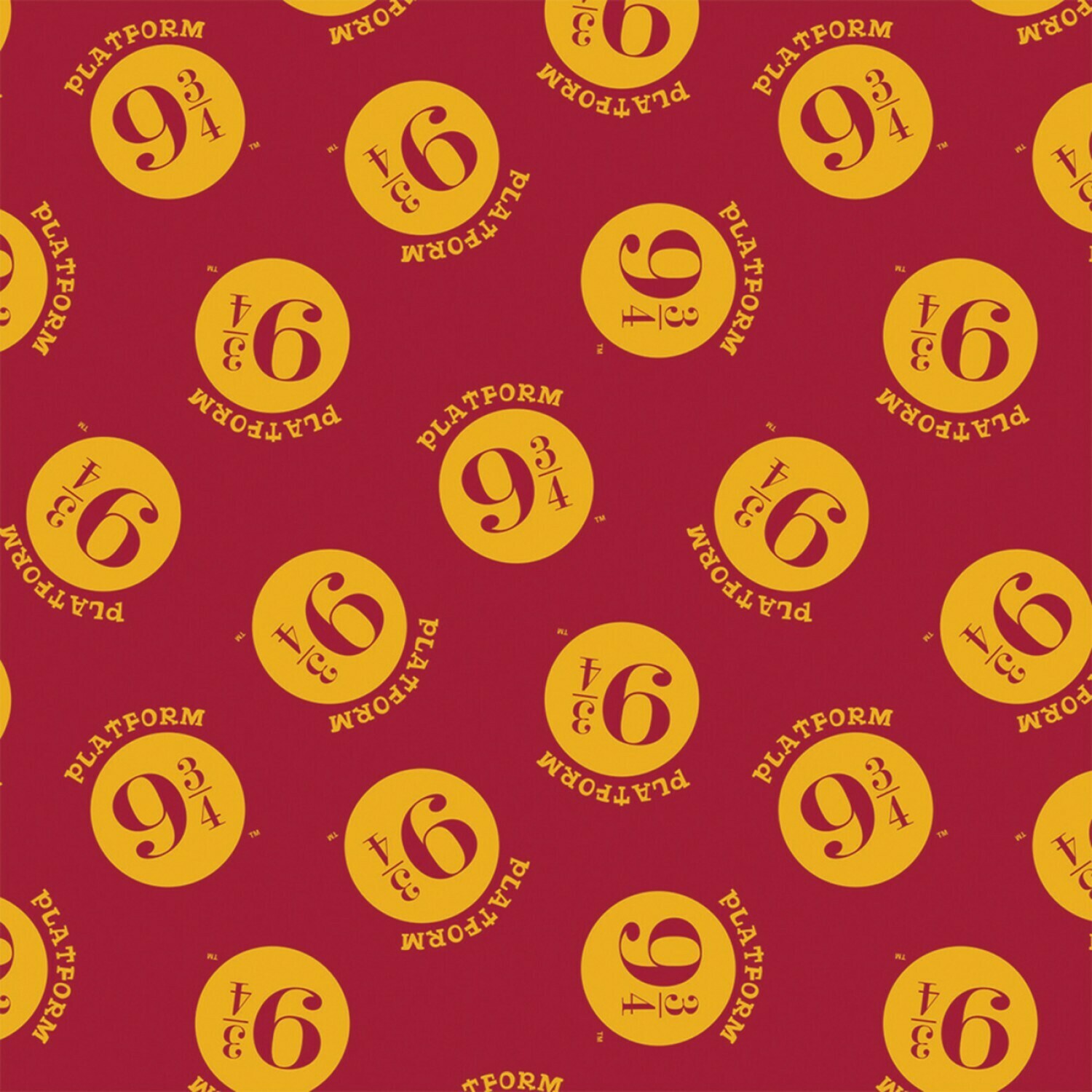 HARRY POTTER - Platform 9 3/4 Red - Flannel - By Metre