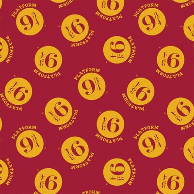 HARRY POTTER - Platform 9 3/4 Red - Flannel - From 0.5 Metre