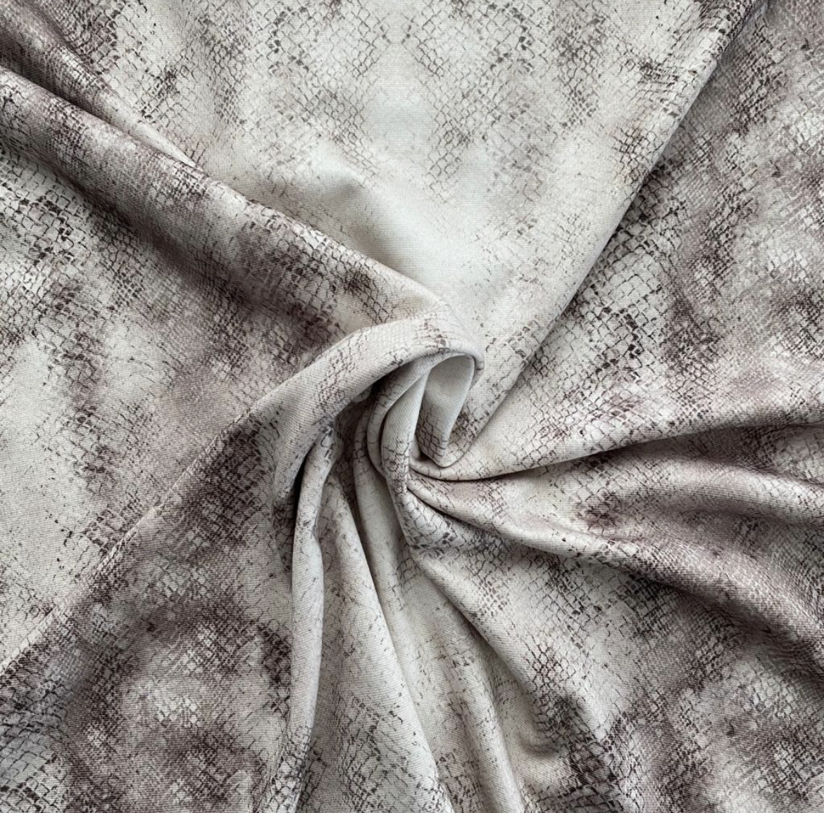 Snakeskin Beige - Polyester Viscose Mix - By Metre