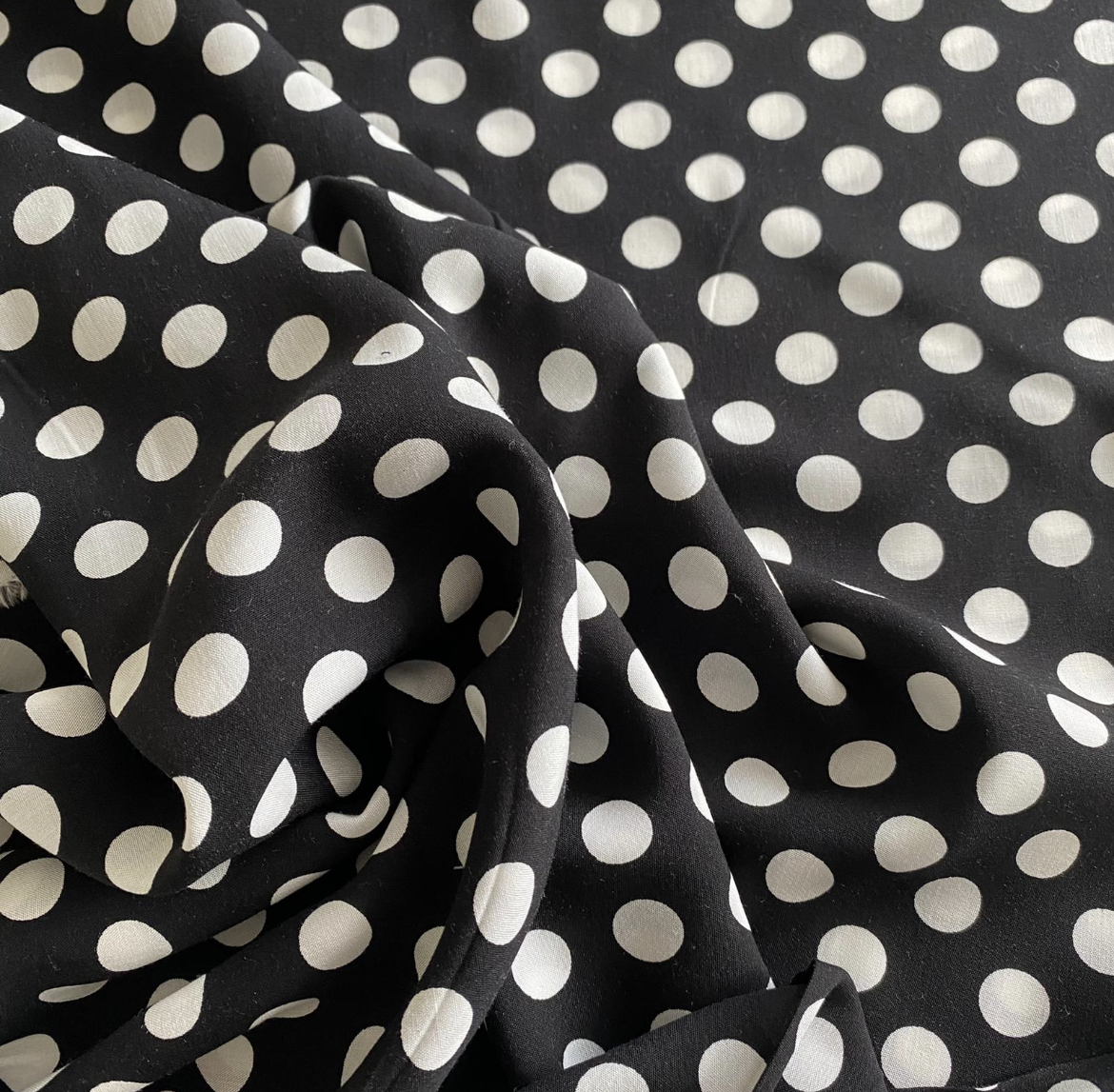 Spotty Black - Viscose Dress Fabric - From Metre