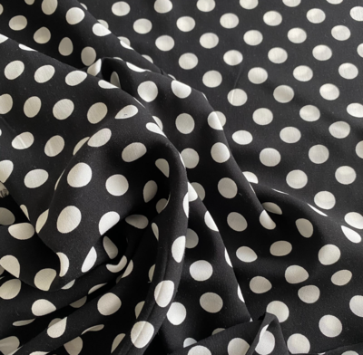 Spotty Black - Viscose Dress Fabric - From Metre