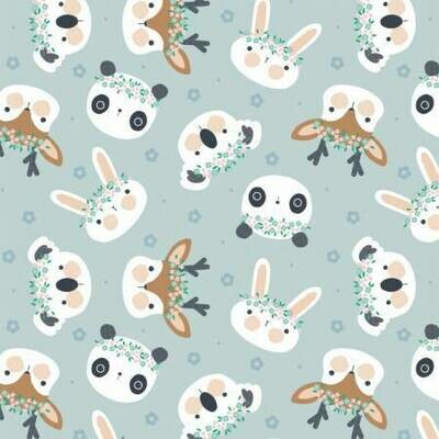 Animal Menagerie Blue - Cotton - From Fat Quarter