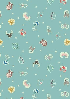 Horoscopes Blue - GLOW IN THE DARK - Cotton - From Fat Quarter