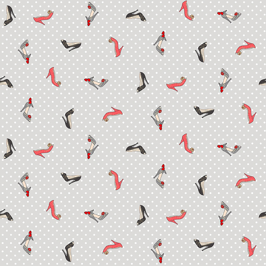 Ladies Shoes Grey - Cotton - By Metre