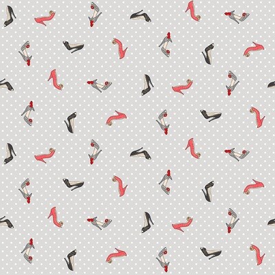 Ladies Shoes Grey - Cotton - By Metre