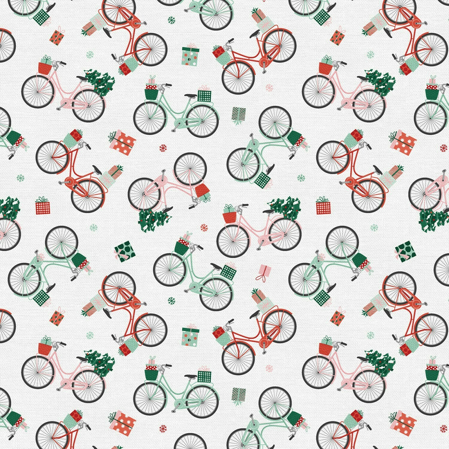 Christmas Bikes - Cotton - From Fat Quarter