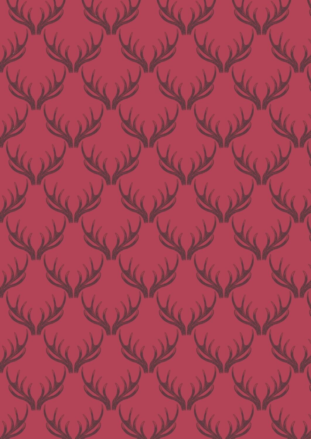 Antlers Red - Cotton - By Metre