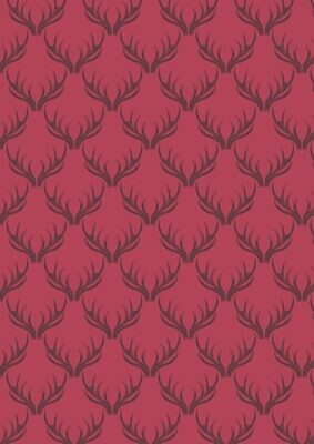 Antlers Red - Cotton - From Fat Quarter