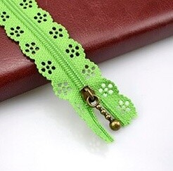 Decorative Zip - Lime Green - 20cm