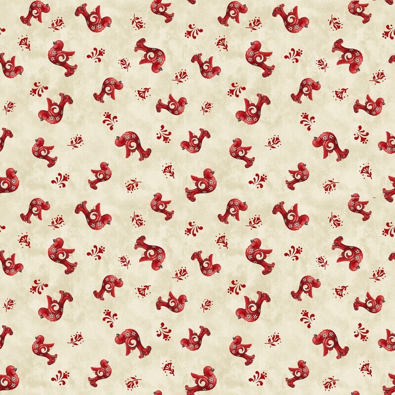 Scandi Birds Christmas by Jim Shore - Cotton - By Metre