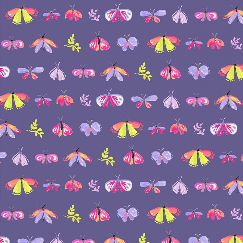 Butterflies Blue  - Cotton - REMNANT 165 CM X 110 CM