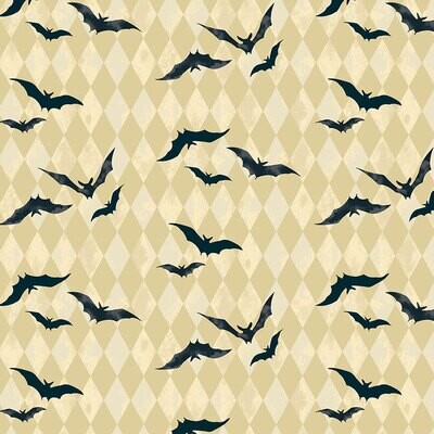 Bats Harlequins Cream - Cotton - From 0.5 Metre